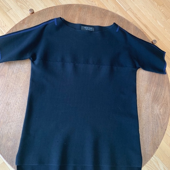 Rag & Bone Black Knit Short Sleeve Top (Size medium) | - Picture 4 of 7